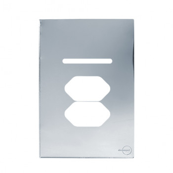 Placa p/ 1 Interruptor + Tomada Dupla 4x2 - Novara Glass Espelhada Placa p/ 1 Interruptor + Tomada Dupla 4x2 - Novara Glass Espelhada